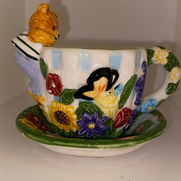 Vintage 3 Piece Ceramic Teddy Bear Tea Set 1999 - Antique - Collectable - Picture 2 of 11